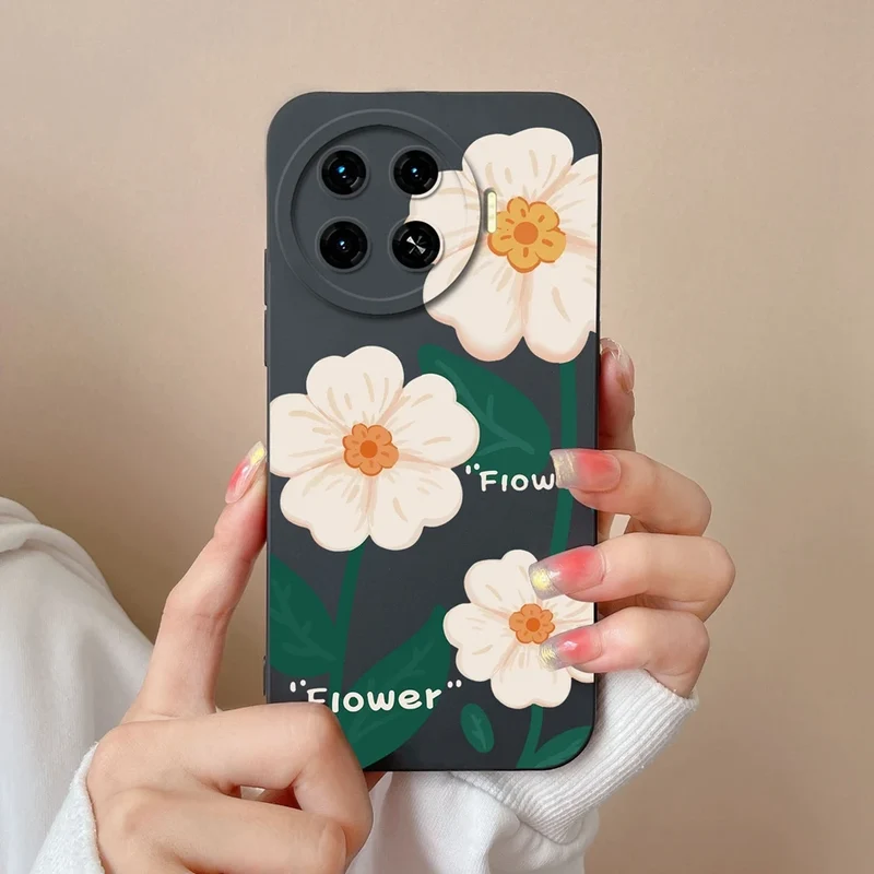 Cover For Tecno Spark 20 Pro+ 4G Case Phone Bags Pretty Flower Liquid Soft Silicone Shell For Tecno Spark20 Pro Plus Funda Coque