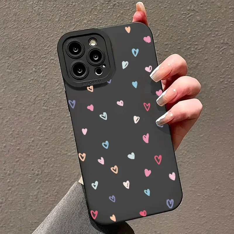 Colorful Small Love Heart Phone Case For Xiaomi Redmi Note 13 12 11 Pro Plus 5G 12S 11S 11 10S Redmi 13C 13 12 4G Silicone Cover