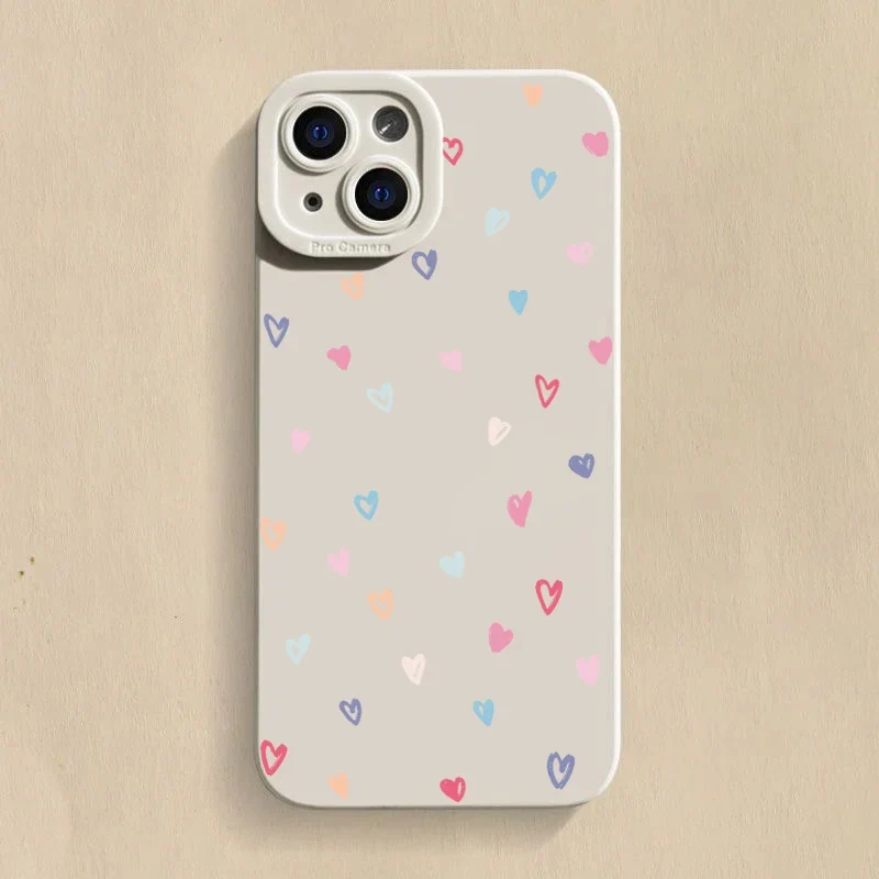 Colorful Small Love Heart Phone Case For Xiaomi Redmi Note 13 12 11 Pro Plus 5G 12S 11S 11 10S Redmi 13C 13 12 4G Silicone Cover