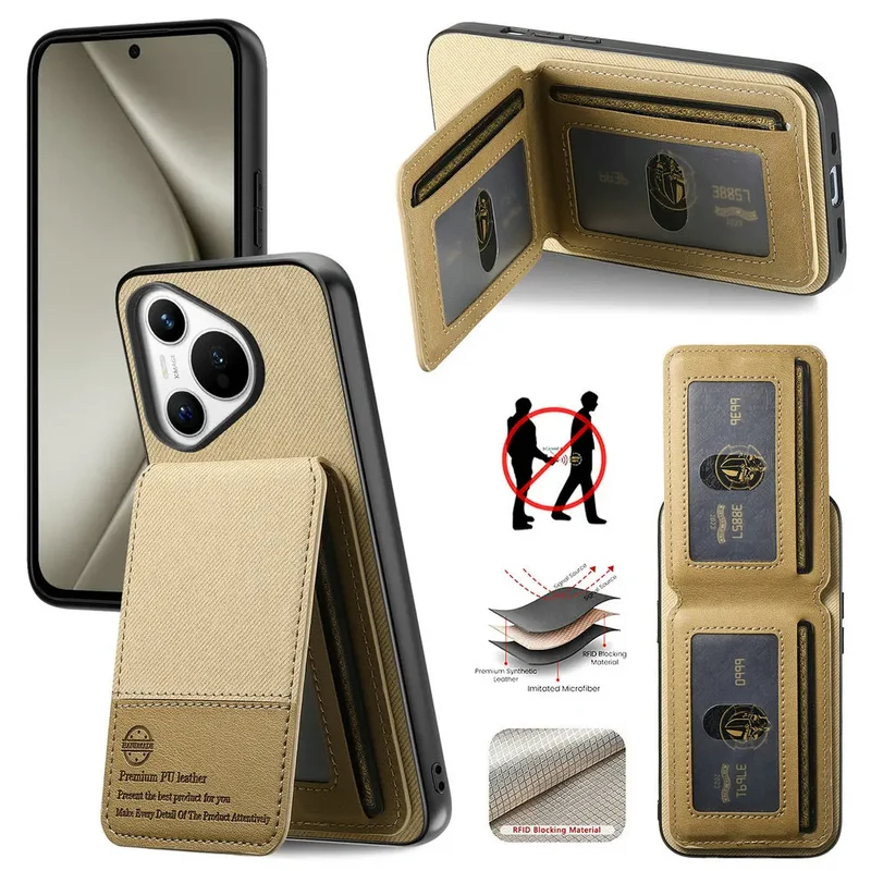 RFID Leather Luxury Case for Huawei Pura 70 Pro Plus 5G Card Cover Flip Back Shell Huawei Pura 70 Ultra Pura70 Pro+ Phone Cover