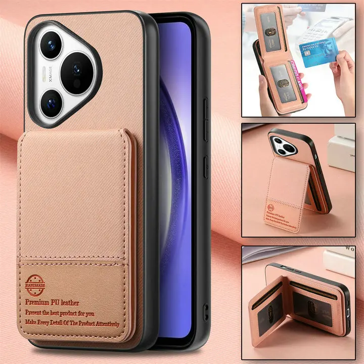 RFID Leather Luxury Case for Huawei Pura 70 Pro Plus 5G Card Cover Flip Back Shell Huawei Pura 70 Ultra Pura70 Pro+ Phone Cover