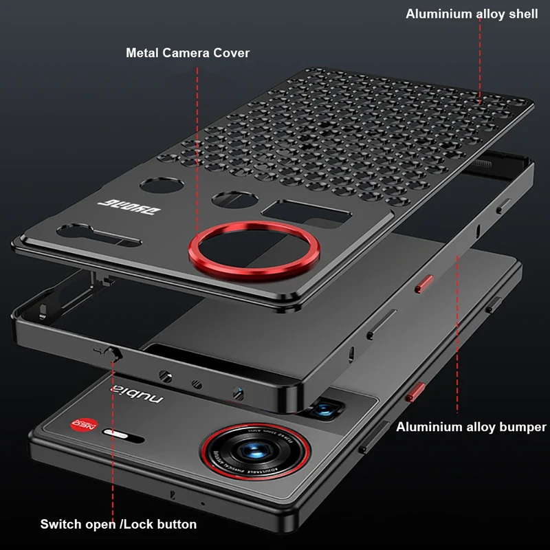 1:1 Copy for MacPro heat dissipation Metal bumper for ZTE Nubia Z70 Ultra Z70U cover Case Full Aluminium Alloy silky capas Funda