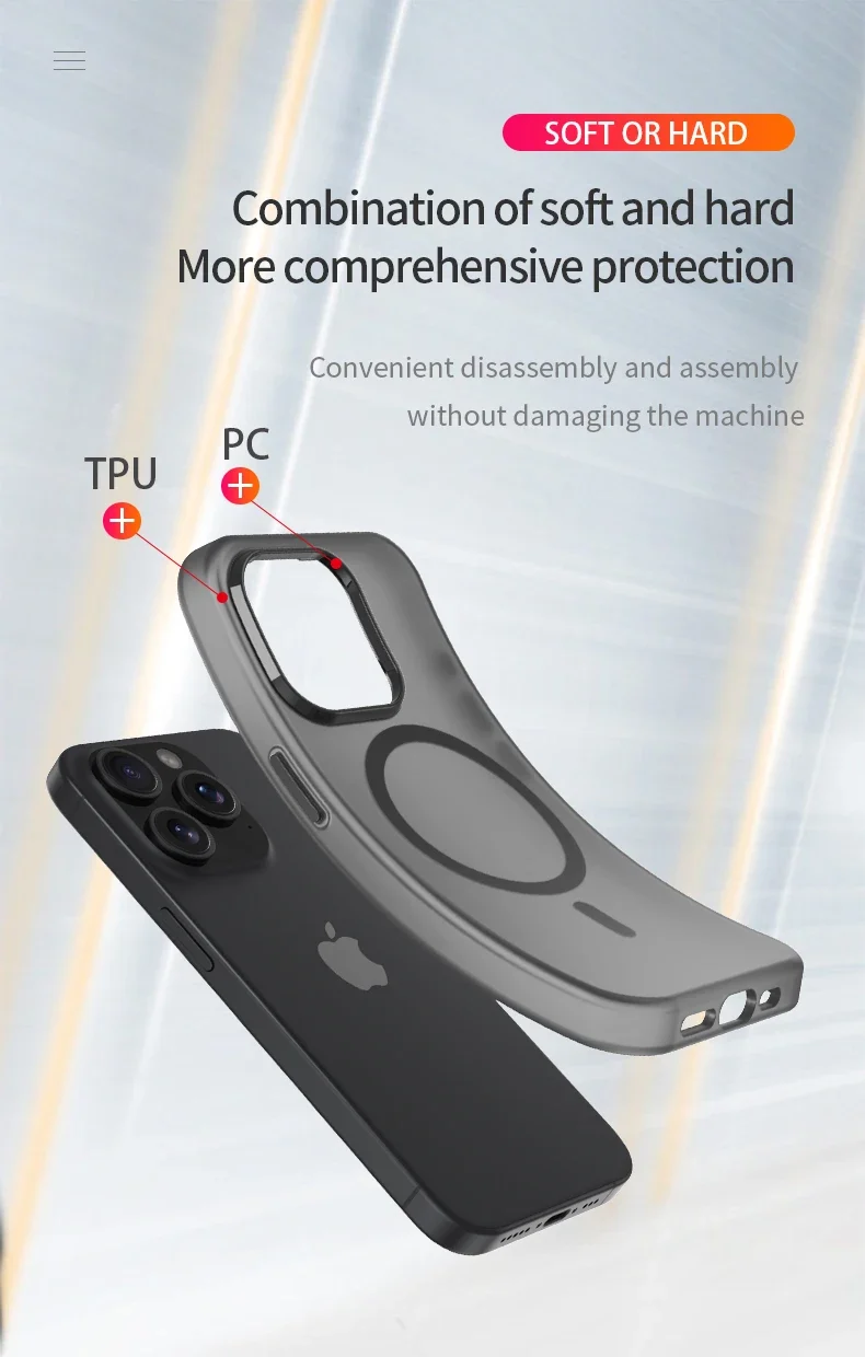 Magnetic Wireless Charge For Magsafe Case for iphone 17 Air 16E 16 15 14 13 12 11 iphone17 Pro Max Plus Matte TPU Bumper Cover