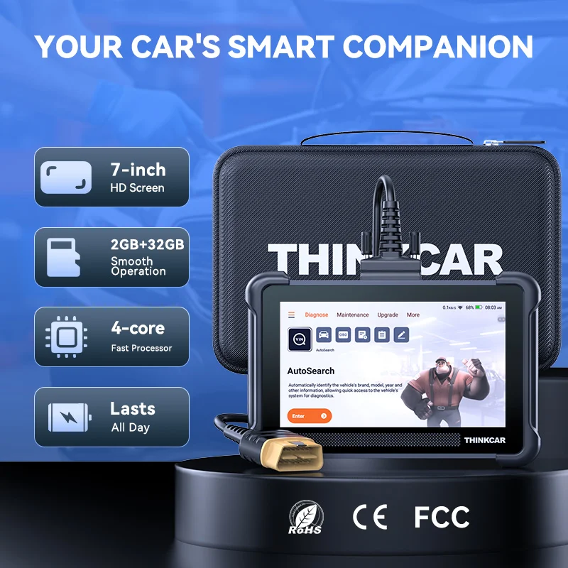 THINKCAR THINKSCAN 672 Bidirectional Scan Tool 7 Inch Screen TPMS Oil EPB DPF Reset Obd2 Scanner Diagnostic Tools