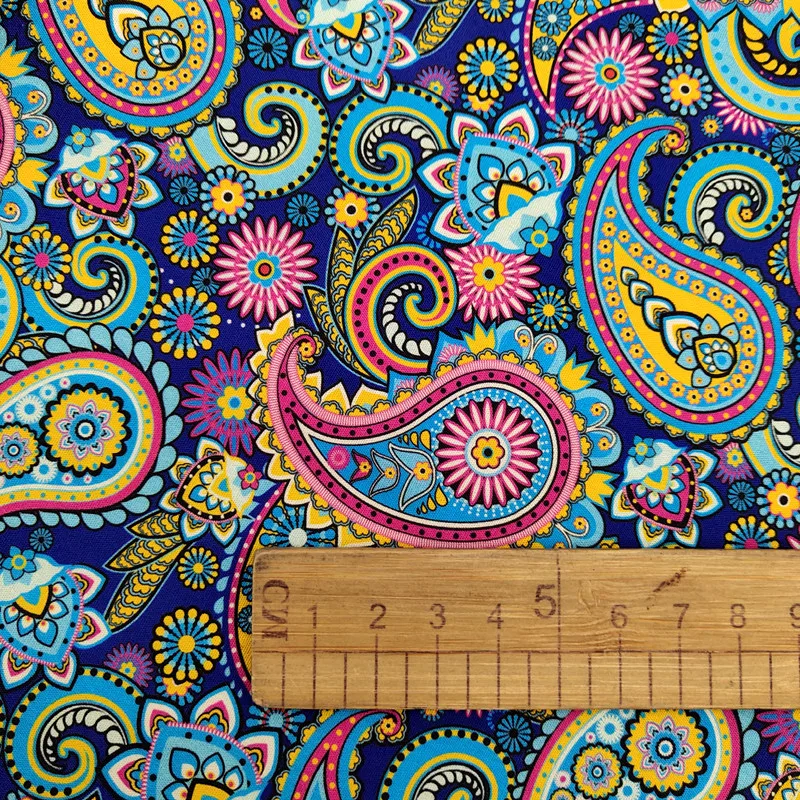 Hot Sale Precut 3yards /PCS Paisley Printed Fabric Polyester Cotton Blended for DIY Sewing Projects Sale by 3yards
