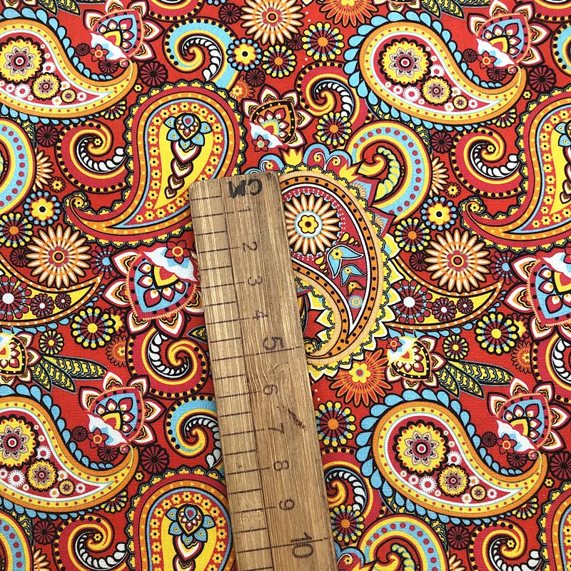 Hot Sale Precut 3yards /PCS Paisley Printed Fabric Polyester Cotton Blended for DIY Sewing Projects Sale by 3yards