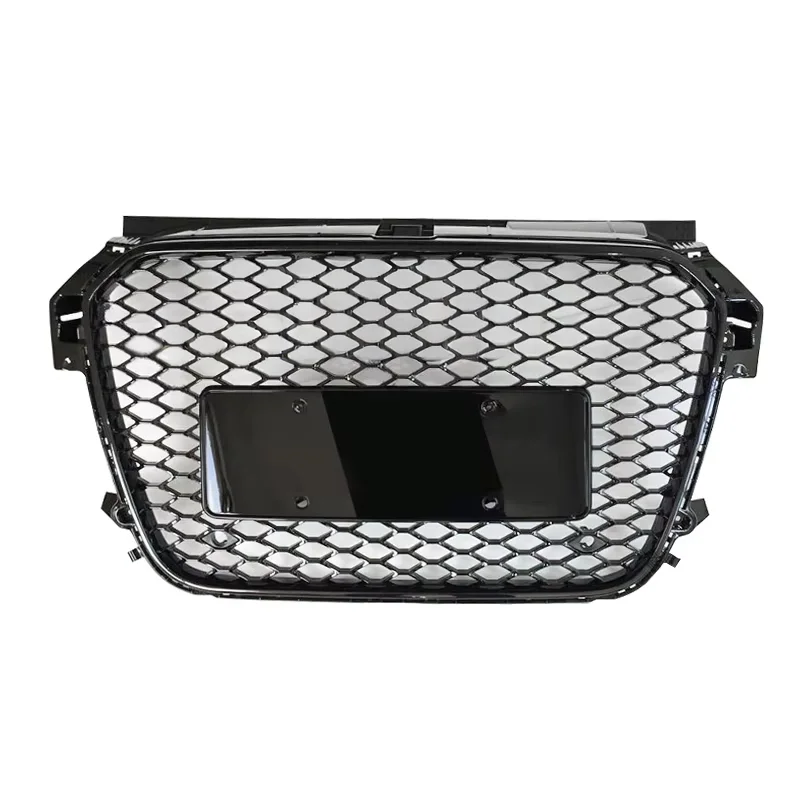 Car RS1 Style Honeycomb Glossy Black Front Grill Grille for Audi A1 S1 8X 2011 2012 2013 2014 2015