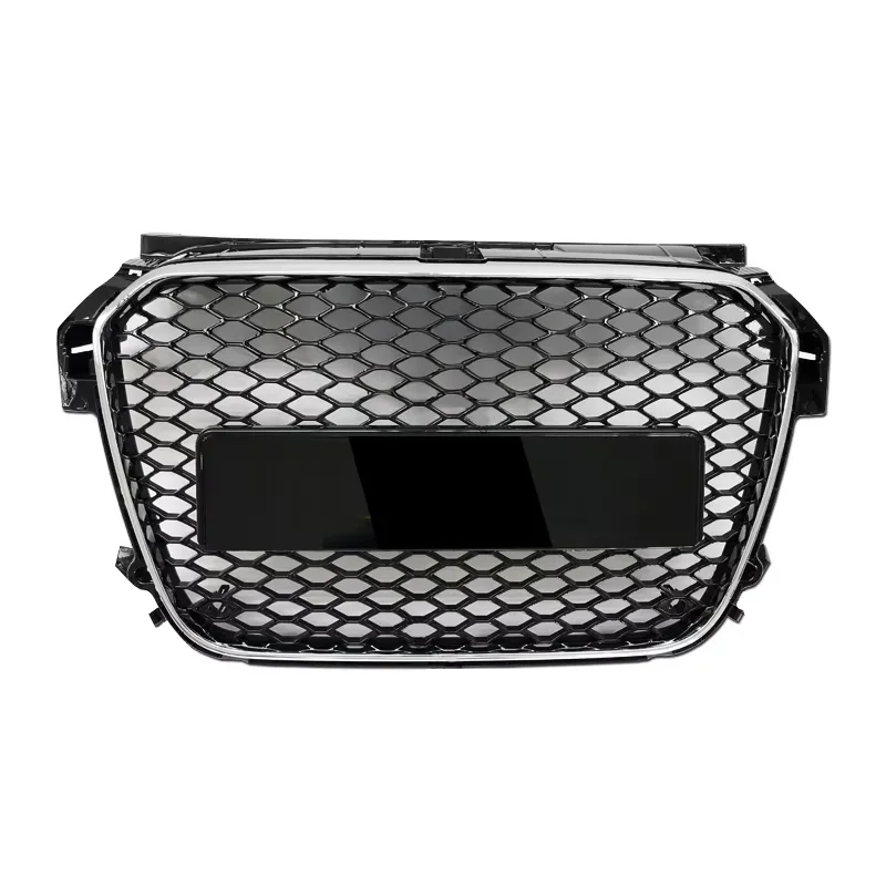 Car RS1 Style Honeycomb Glossy Black Front Grill Grille for Audi A1 S1 8X 2011 2012 2013 2014 2015