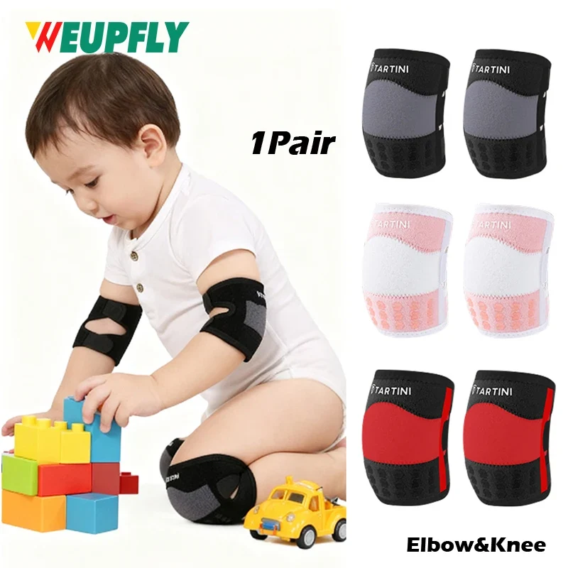 1Pair Baby Elbow Knee Pads for Crawling Adjustable Knee Pads Toddler Crawler Knee Elbow Protector for Infant Girl Boy Crawling