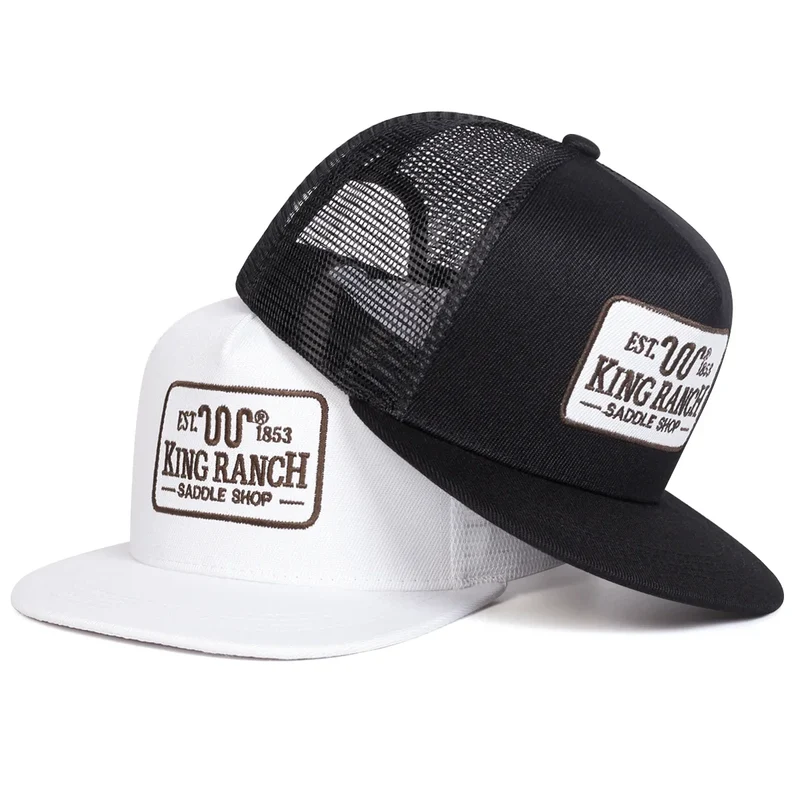 Unisex KING RANCH Embroidery Hip-hop Net Hats Spring Summer Outdoor Adjustable Casual Baseball Caps Sunscreen Hat Sports Cap