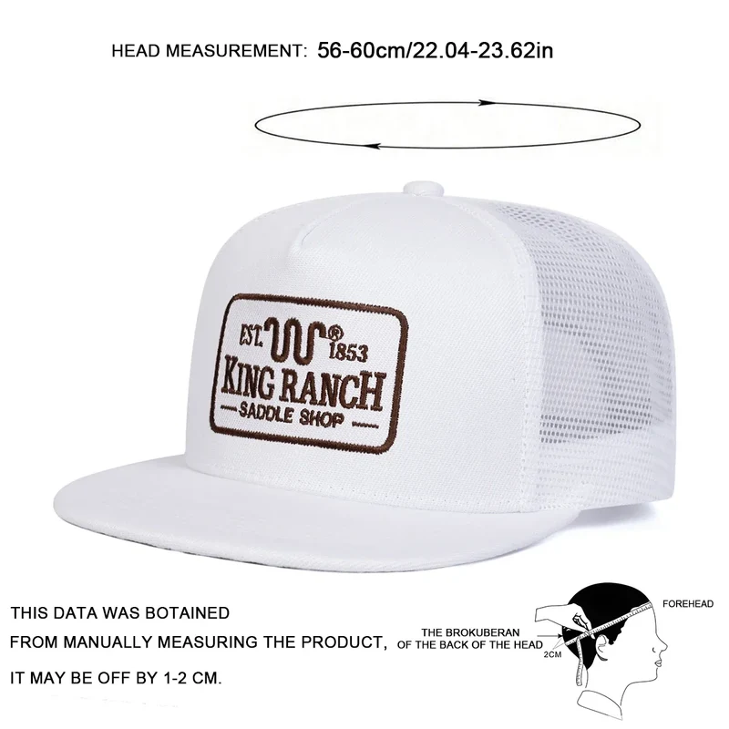 Unisex KING RANCH Embroidery Hip-hop Net Hats Spring Summer Outdoor Adjustable Casual Baseball Caps Sunscreen Hat Sports Cap