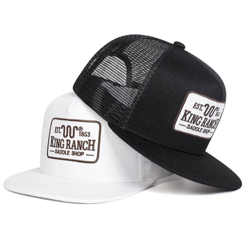 Unisex KING RANCH Embroidery Hip-hop Net Hats Spring Summer Outdoor Adjustable Casual Baseball Caps Sunscreen Hat Sports Cap