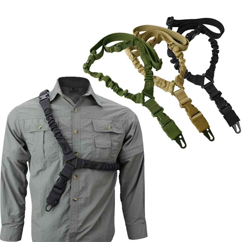 Tactical Single Point Gun Sling Shoulder Strap Rifle Shot Gun Belt with Metal Buckle Hunting Tactical Gear Accessories