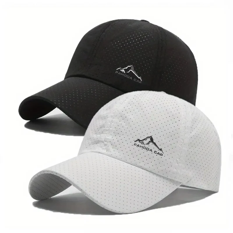 2pcs Sports Baseball Cap, Snow Mountain Print, Quick-drying, Spring Summer Leisure, D Suitable for Both Men and Women
