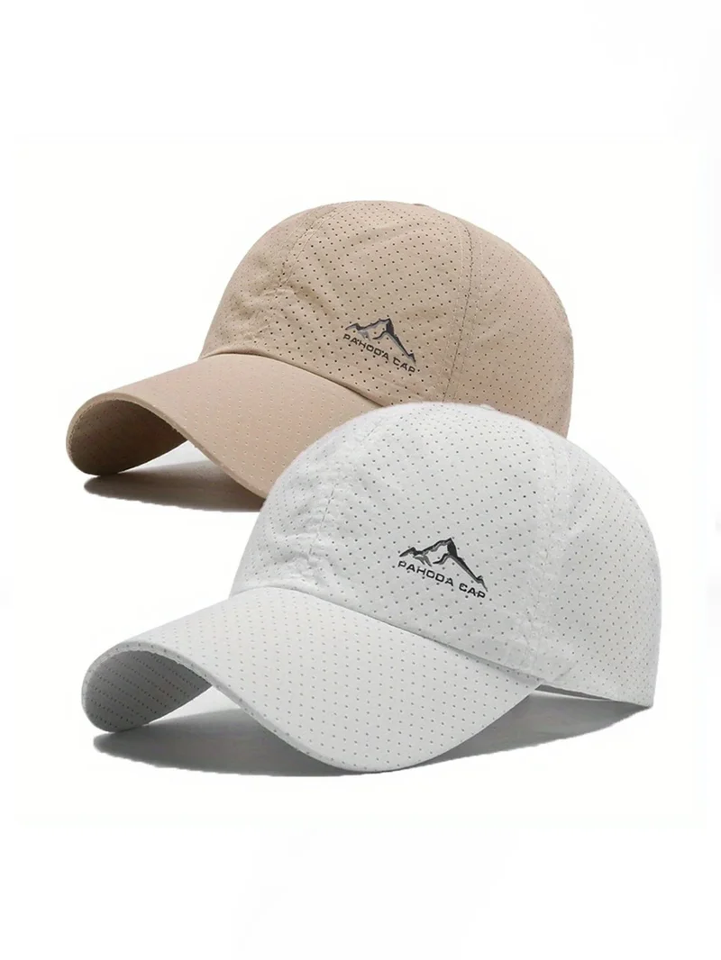 2pcs Sports Baseball Cap, Snow Mountain Print, Quick-drying, Spring Summer Leisure, D Suitable for Both Men and Women