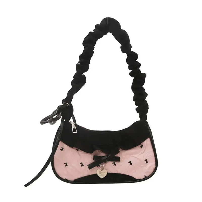 Fashion Grid Mini Handbag with Adjustable Shoulder Strap Korean Style Hand-held Commuting Bag Single-Shoulder Crossbody Underarm