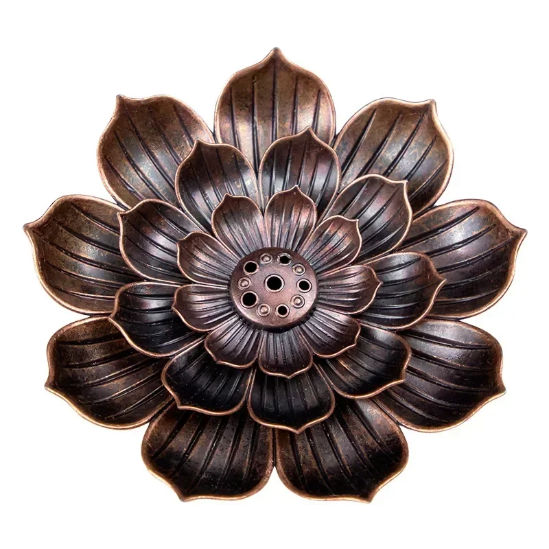 Incense Stick Holder Alloy Lotus Line Incense Burner Yoga Sage Sandalwood Coil Base Bronze Crafs Home Decor Christmas Gift