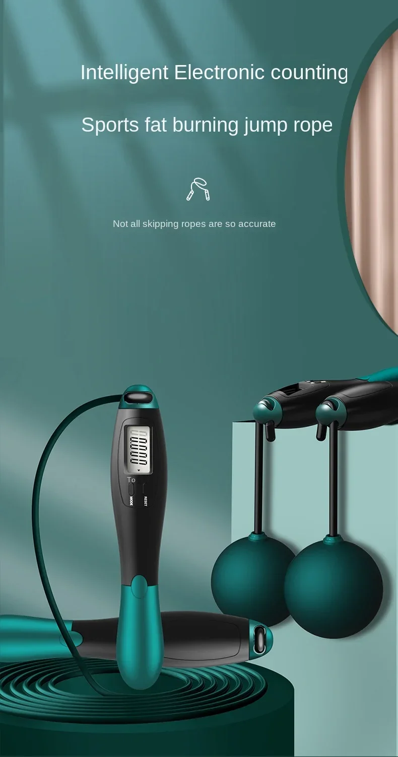 LCD Digital Jump Rope with Smart Counter, Adjustable Cordless/Corded Skipping Rope for Home Gym, Cardio, Boxing & Crossfit Train