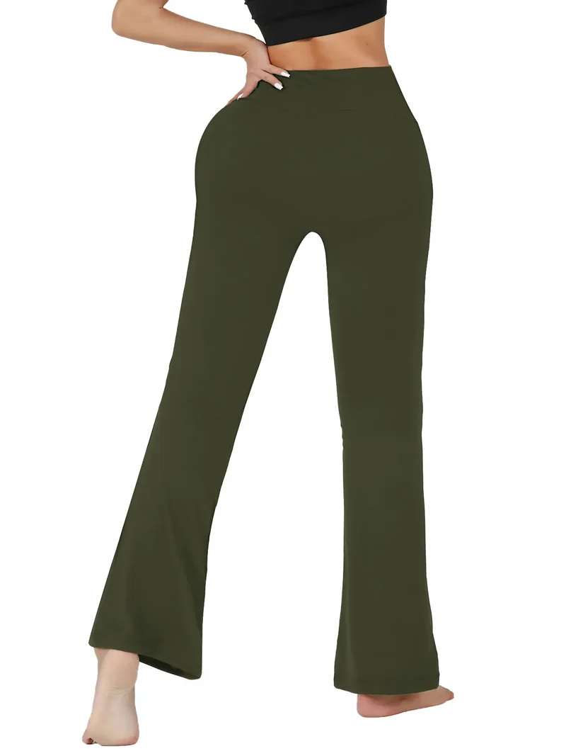 Women's Super Soft Flare Pants High Waisted Tummy Control Workout Yoga Leggings Bell Bottoms