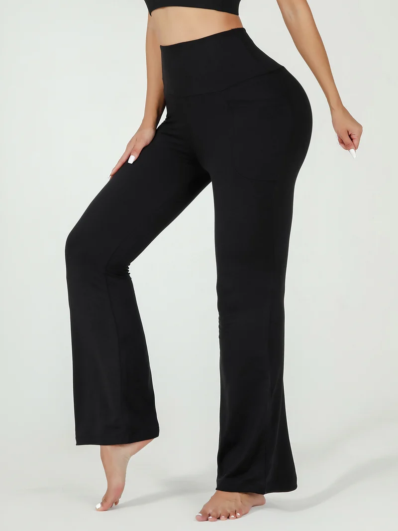 Women's Super Soft Flare Pants High Waisted Tummy Control Workout Yoga Leggings Bell Bottoms