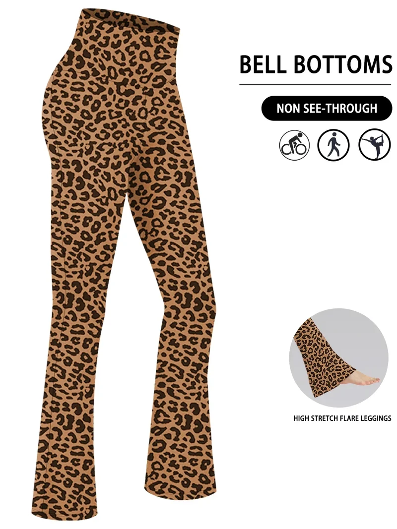 Women's Super Soft Flare Pants High Waisted Tummy Control Workout Yoga Leggings Bell Bottoms
