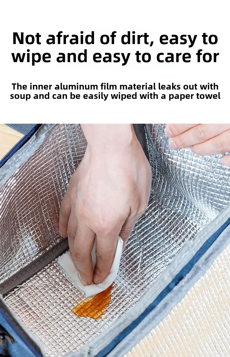 Portable Lunch Bag Food Thermal Box Waterproof Office Cooler Lunchbox With Shoulder Strap Insulated Case Essential for picnics