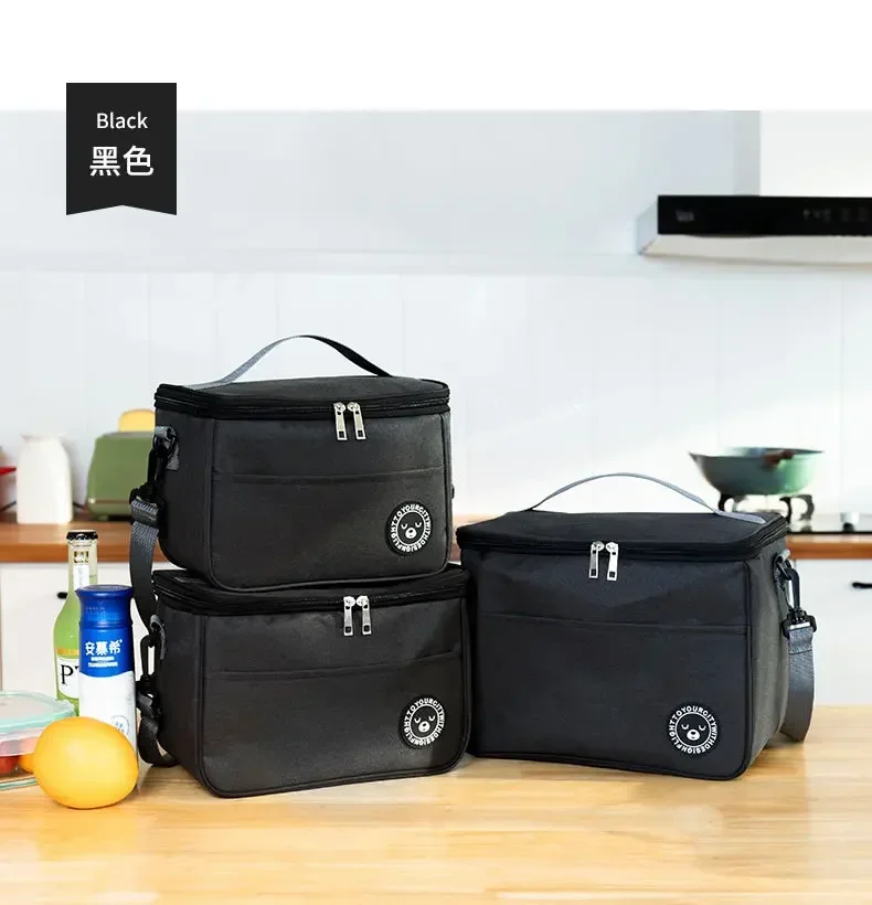 Portable Lunch Bag Food Thermal Box Waterproof Office Cooler Lunchbox With Shoulder Strap Insulated Case Essential for picnics