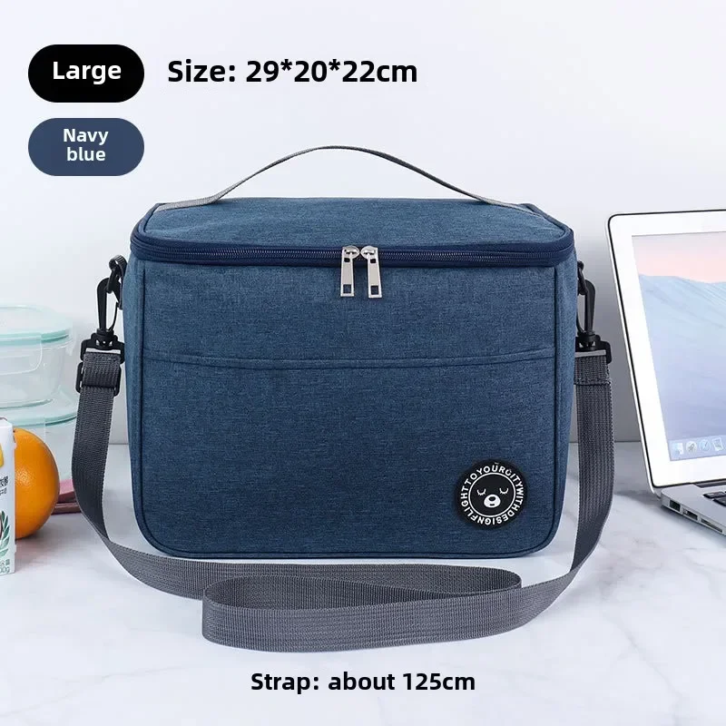 Portable Lunch Bag Food Thermal Box Waterproof Office Cooler Lunchbox With Shoulder Strap Insulated Case Essential for picnics