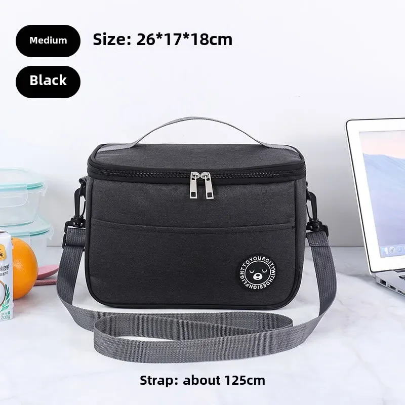 Portable Lunch Bag Food Thermal Box Waterproof Office Cooler Lunchbox With Shoulder Strap Insulated Case Essential for picnics