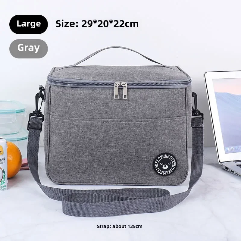 Portable Lunch Bag Food Thermal Box Waterproof Office Cooler Lunchbox With Shoulder Strap Insulated Case Essential for picnics