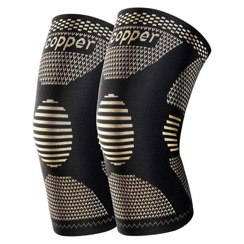 2Pcs Copper Knee Brace for Knee Pain - Copper Knee Compression Sleeves - Knee Pads for Sports,Meniscus Tear,ACL,Arthritis,Joint