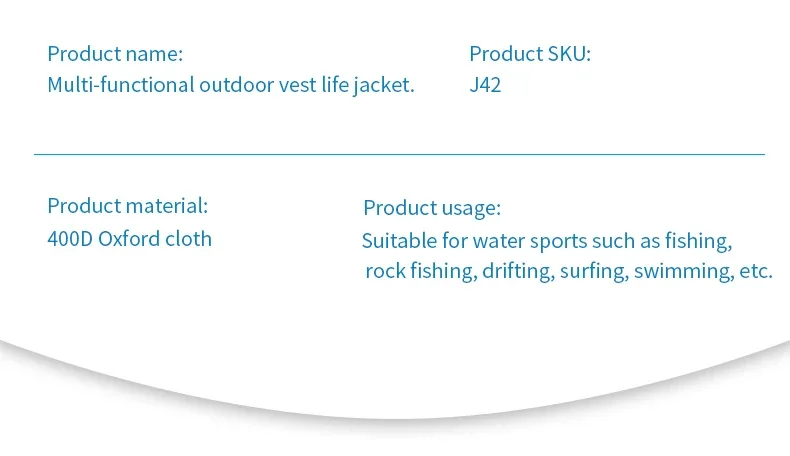 High Buoyancy Fishing Vest Adjustable Safety Life Jacket for Outdoor Boating and Fishing Gear Men Women Water Sports Vest