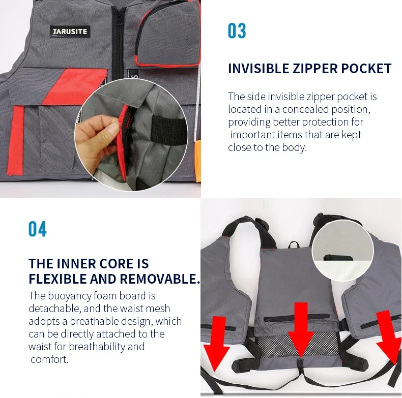 High Buoyancy Fishing Vest Adjustable Safety Life Jacket for Outdoor Boating and Fishing Gear Men Women Water Sports Vest