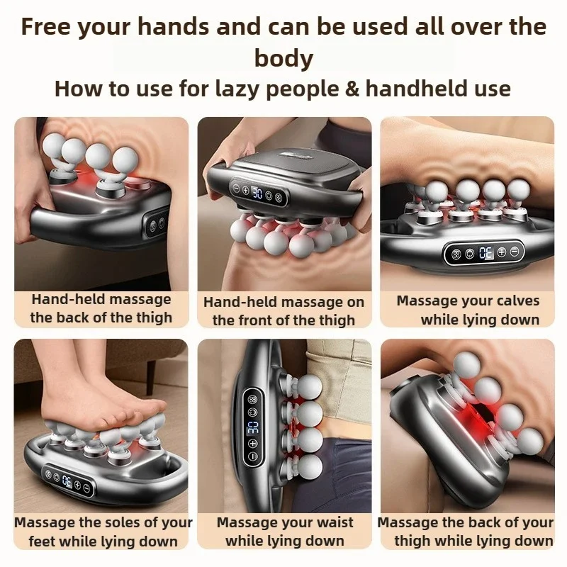 Brand high-end 16-head fascia gun multi-head massager, waist and back muscles deep relaxation 16-head massager