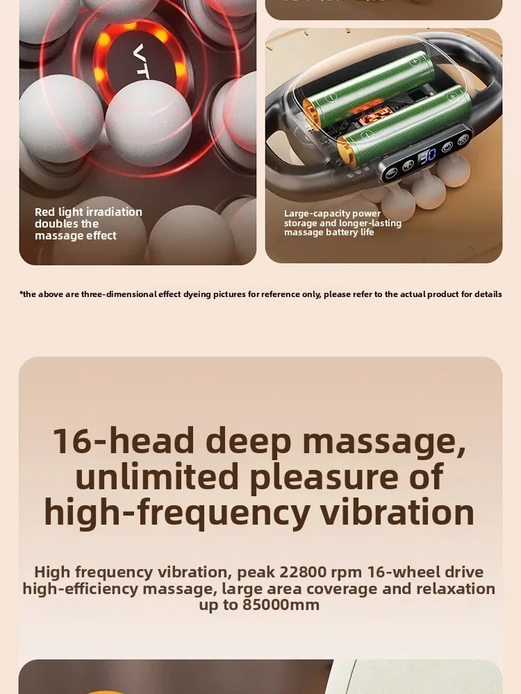 Brand high-end 16-head fascia gun multi-head massager, waist and back muscles deep relaxation 16-head massager