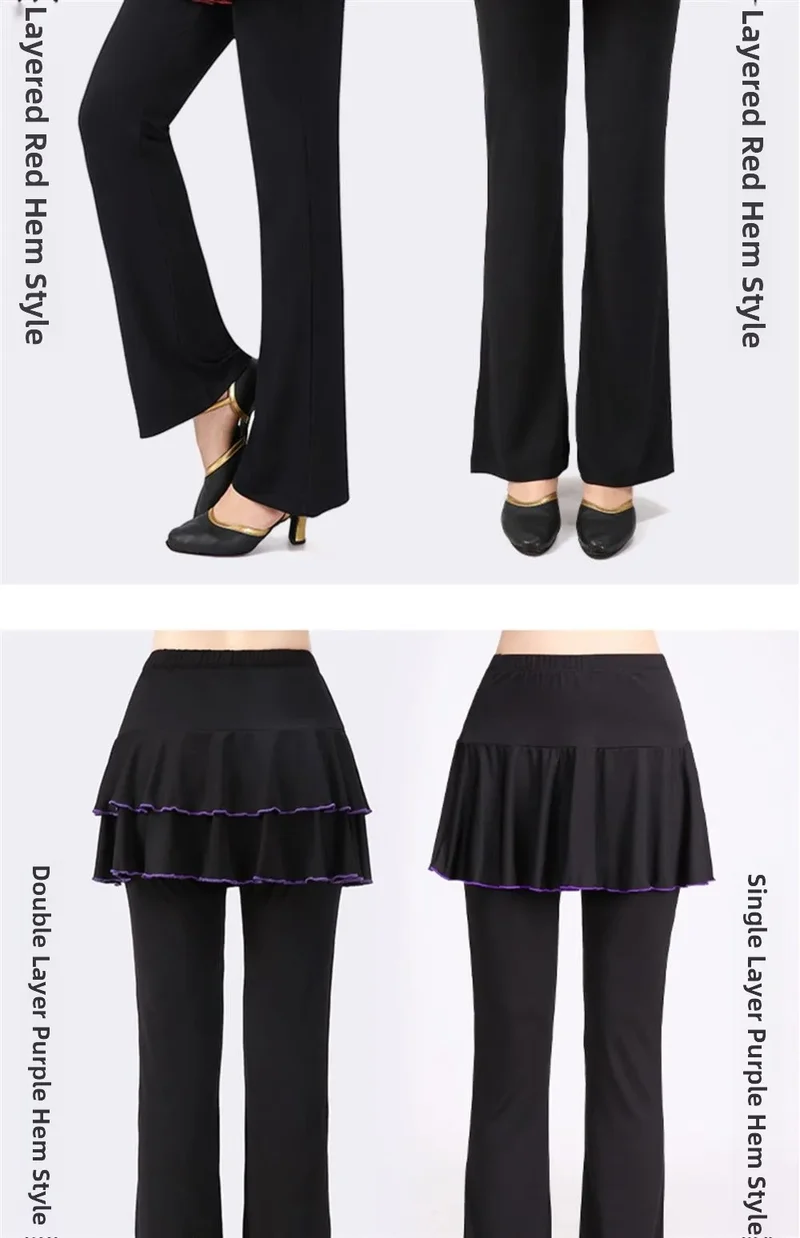 Qui Dry Dance Pants Women's High Waist Long Trousers Skirt Sports Fitn Square Dance orm Breathable Comfortable Fabric