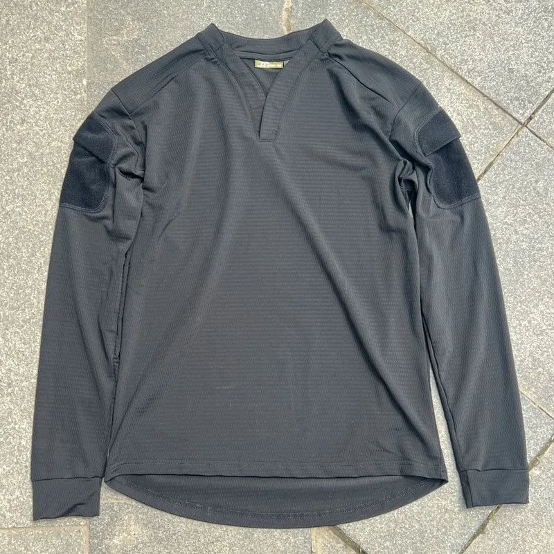 Tactical Tom vs. Quick Drying T-shirt, Long Sleeve Combat Jacket, V-neck Soft and Comfortable Outdoor Sportswear