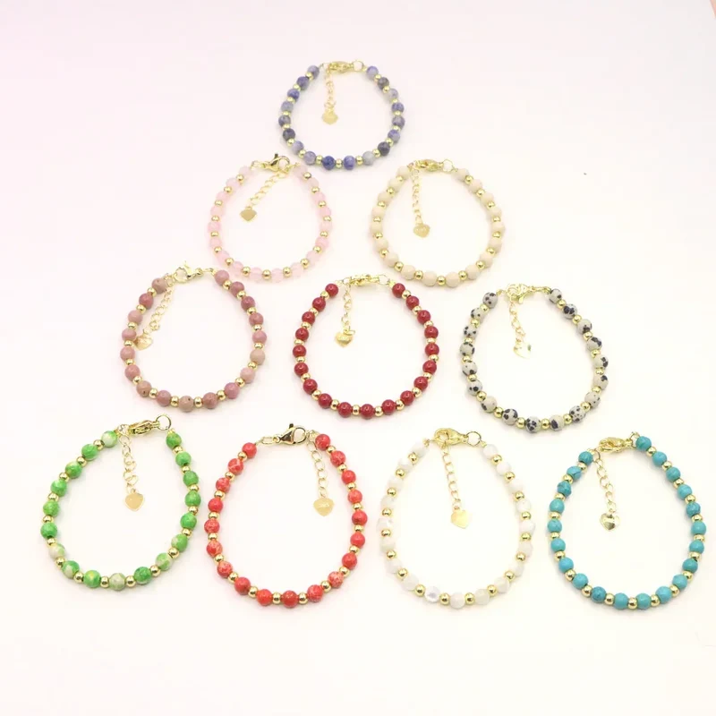 Fashion Lovely Baby Baptism Bracelet Natural Stone Crystal Lobster Clasp Parts Yoga Christmas Wedding Girls Gift Jewelry Charm