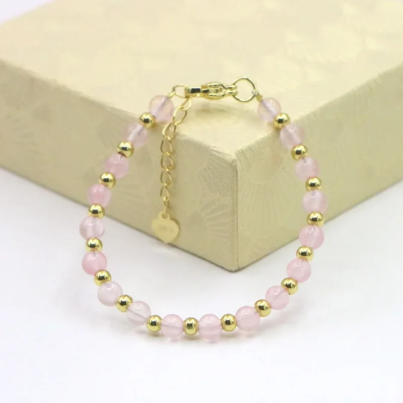 Fashion Lovely Baby Baptism Bracelet Natural Stone Crystal Lobster Clasp Parts Yoga Christmas Wedding Girls Gift Jewelry Charm