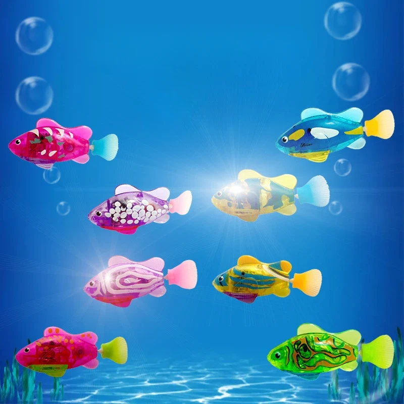 Electronic Pet Sensing Light Shower Interactive Swimming Water Fish Children's Toy Holiday Gift