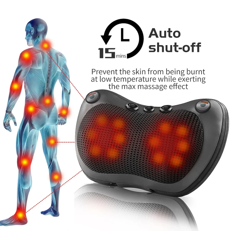 Head Neck Shoulder Back Massage Pillows Kneading Infrared therapy shiatsu relaxation pillow massager