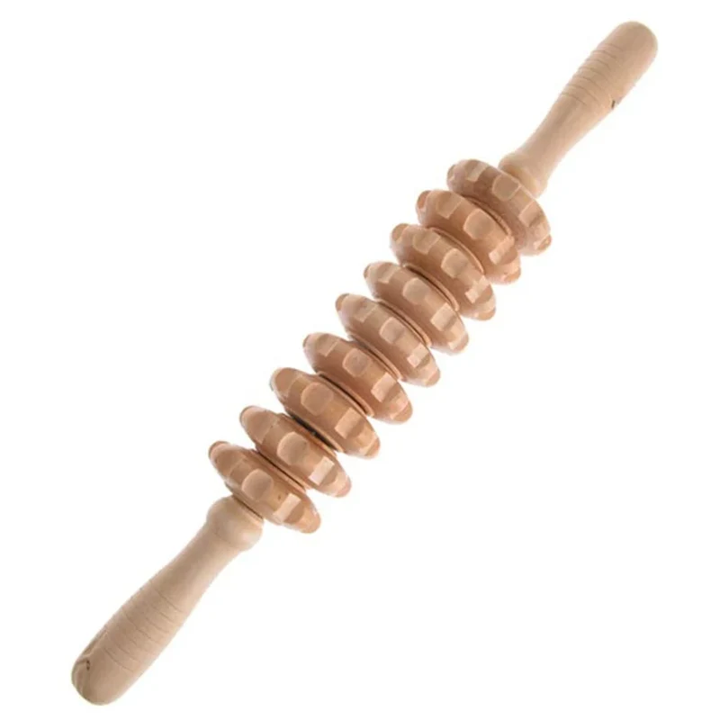 1 PCS Wood Massage Roller Trigger Points Home Gym Manual Wooden Fascia Massage Roller for Release Cellulite Sore Muscle Blasting