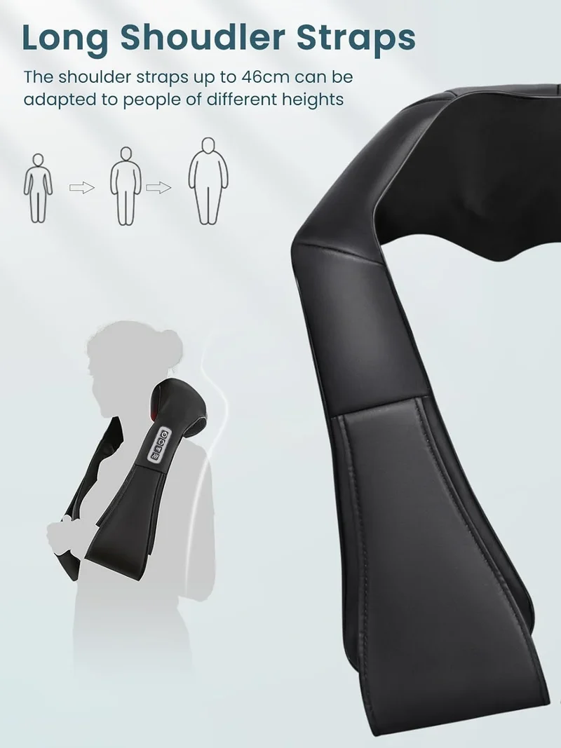 Shiatsu Neck and Shoulder Massager Heated Back Massager U Shape Deep Kneading Electric Massage Pillow For Neck Waist Leg Body