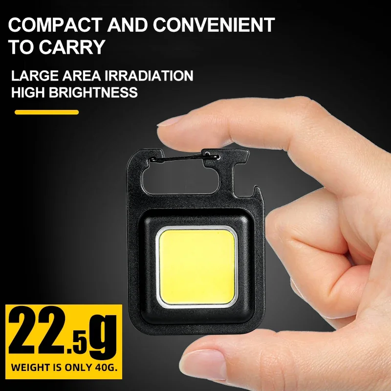 Super Bright MINI COB Keychain Flashlight Charging Lamp Camping Lights with Magnet 4 Lighting Modes for Camping Home