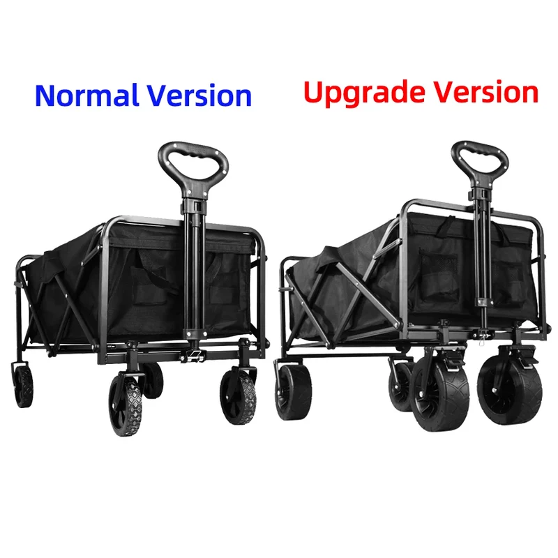 Heavy Duty Outdoor Folding Wagon Cart Large Capacity Collapsible Utility Wagon Trolley Portable Garden Beach Camping Equipment