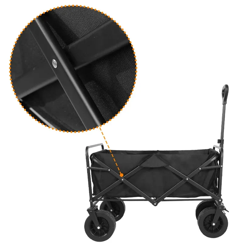 Heavy Duty Outdoor Folding Wagon Cart Large Capacity Collapsible Utility Wagon Trolley Portable Garden Beach Camping Equipment