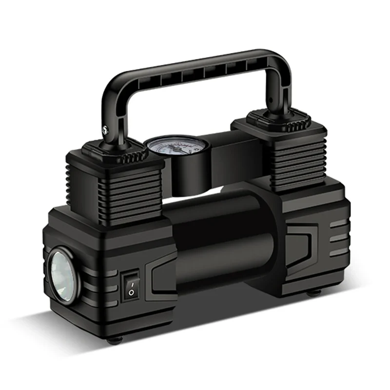 12V 150PSI Mini Air Compressor Dual Cylinder Heavy Duty Tire Inflator with LED Light Car Electric Air Pump Auto Inflatable Pump