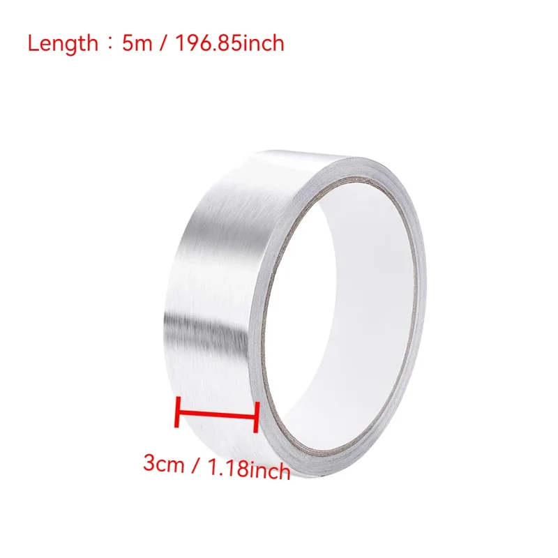 5-20m Kitchen Aluminum Foil Tape Waterproof Heat Resistant Heavy Duty 3/5cm Width Self Adhesive Seal Tape for Stove Gap Repair