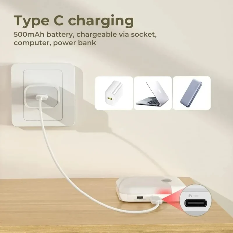 PIR Motion Sensor LED Night Light USB Rechargeable Withswitch Night Lamp for Bedroom Kitchen Cabinet Light Wireless Closet Light