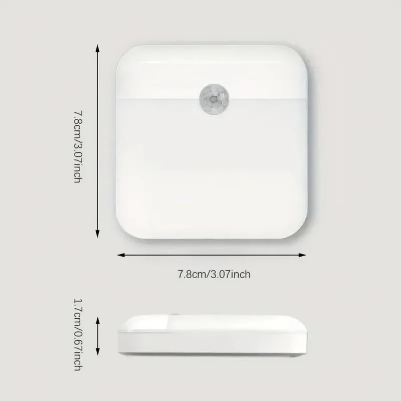 PIR Motion Sensor LED Night Light USB Rechargeable Withswitch Night Lamp for Bedroom Kitchen Cabinet Light Wireless Closet Light